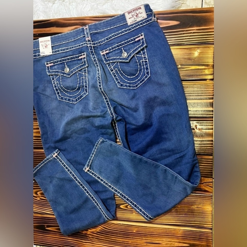 TRUE RELIGION CURVY SKINNY FLAP NAT BT JEAN WOMEN'S - Picture 8 of 16